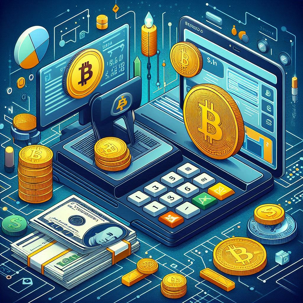 Cryptocurrencies in online payment photo